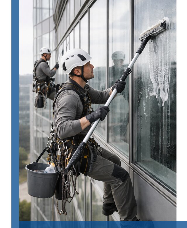 Высотная мойка сплошного остекления с выездом в Сергиеве Посаде