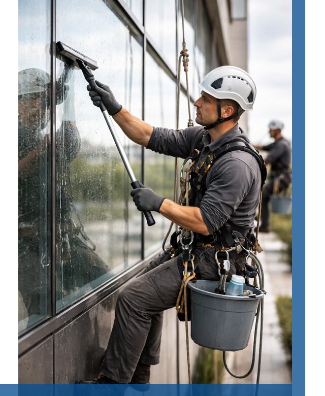 Мойка стеклянных фасадов в Сергиеве Посаде от 205 р. | ВЫСОТНИК-Сгп