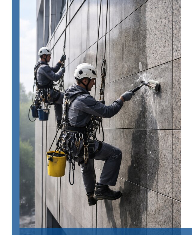 Профессиональная мойка фасада из керамогранита в Сергиеве Посаде