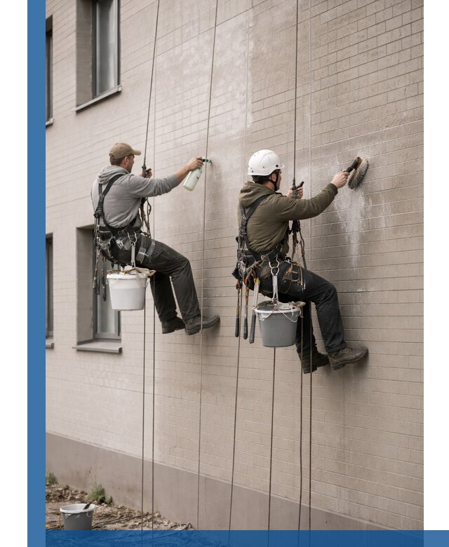 Удаление высолов с фасада зданий в Сергиеве Посаде без повреждений и следов