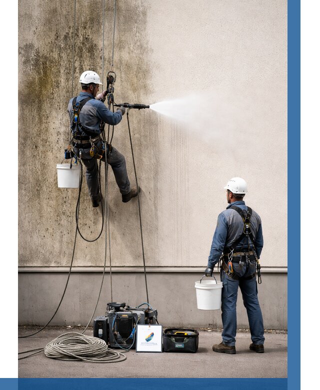 Очистка фасада от плесени в Сергиеве Посаде от 307 р. | ВЫСОТНИК-Сгп