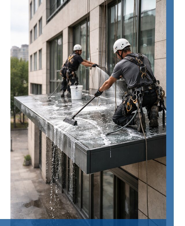 Мойка козырьков и навесов в Сергиеве Посаде от 3582 р. | ВЫСОТНИК-Сгп