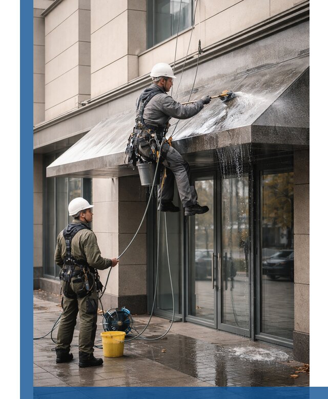 Профессиональная мойка козырьков и навесов в Сергиеве Посаде