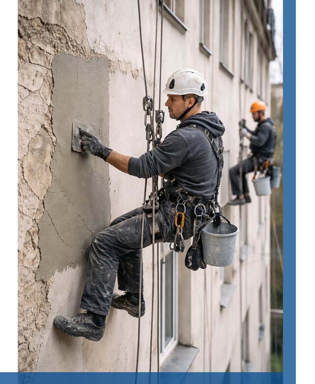 Восстановление штукатурки фасада в Сергиеве Посаде от 1228 р. | ВЫСОТНИК-Сгп