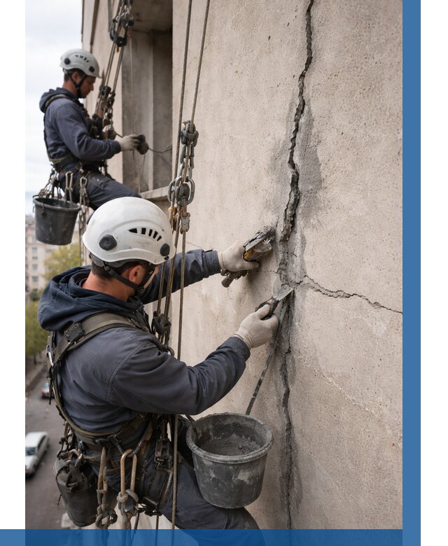 Заделка трещин на фасаде в Сергиеве Посаде от 921 р. | ВЫСОТНИК-Сгп