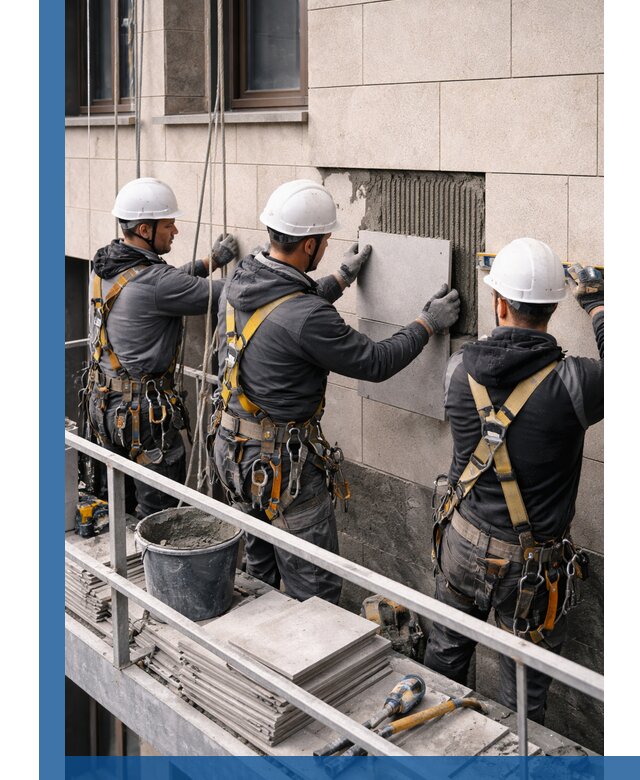 Ремонт облицовки фасада плиткой в Сергиеве Посаде с гарантией