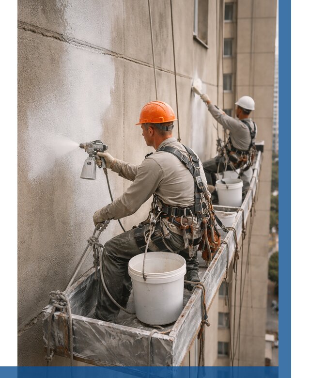 Грунтовка фасада на высоте в Сергиеве Посаде от 123 р. | ВЫСОТНИК-Сгп