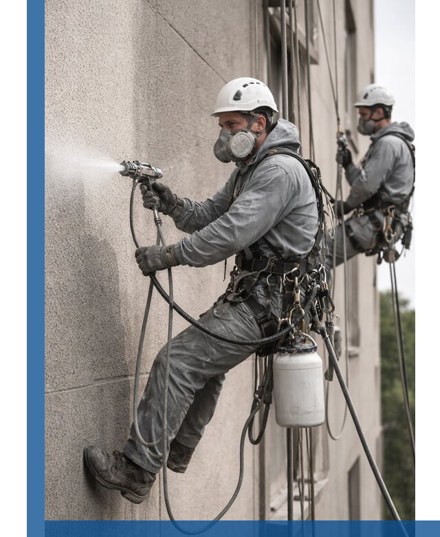 Безвоздушная покраска фасадов зданий в Сергиеве Посаде профессионально