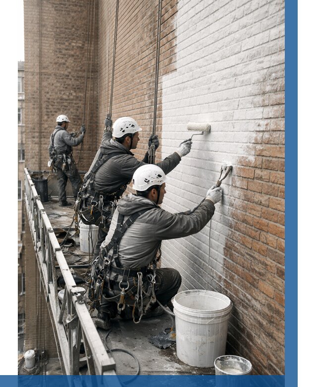 Покраска кирпичного фасада в Сергиеве Посаде от 358 р. | ВЫСОТНИК-Сгп