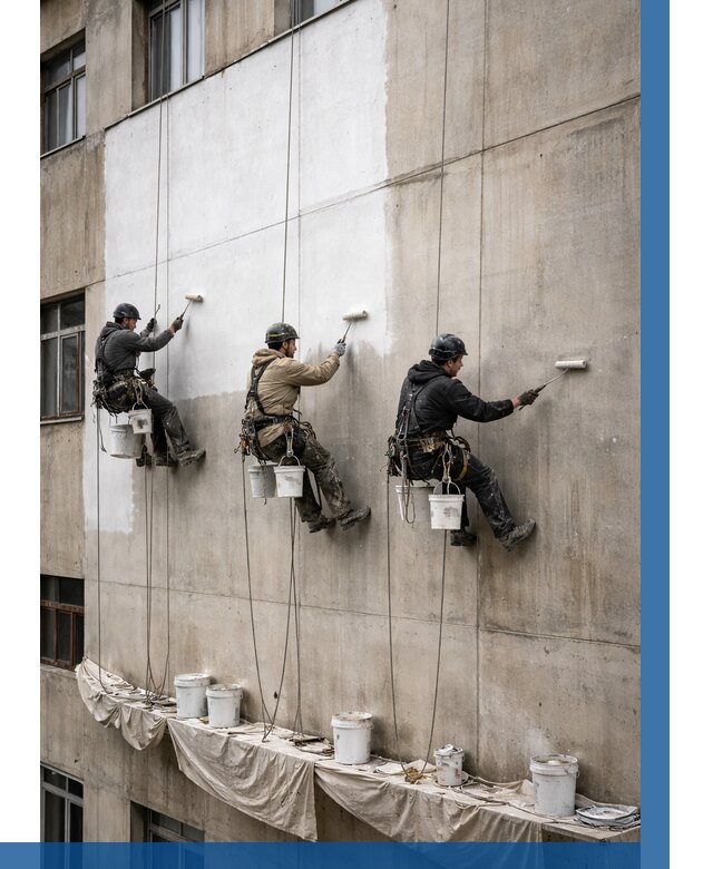 Покраска бетонного фасада в Сергиеве Посаде от 358 р за м2 | ВЫСОТНИК-Сгп