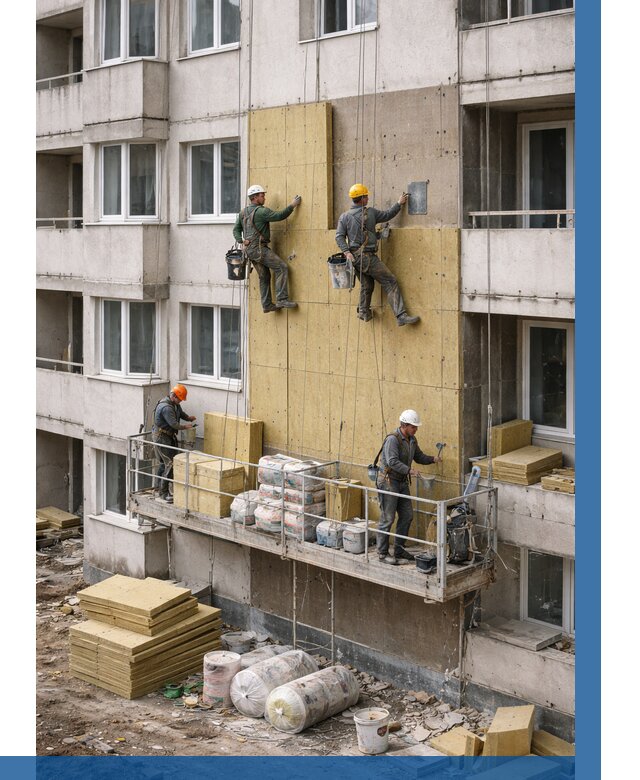 Утепление фасада минватой в Сергиеве Посаде от 1535 р. | ВЫСОТНИК-Сгп