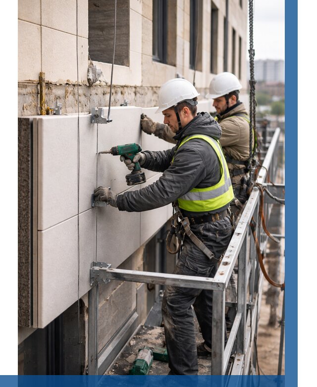 Монтаж фасадных термопанелей в Сергиеве Посаде от 1535 р. | ВЫСОТНИК-Сгп