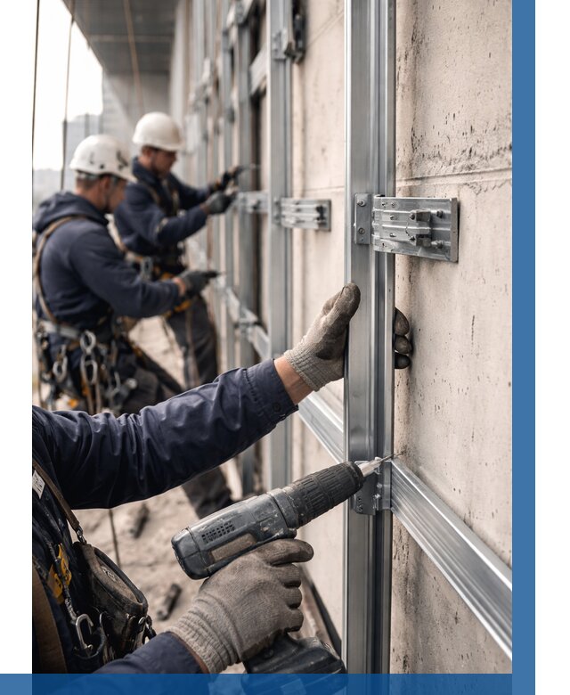 Монтаж подсистемы вентфасада в Сергиеве Посаде от 870 р. | ВЫСОТНИК-Сгп