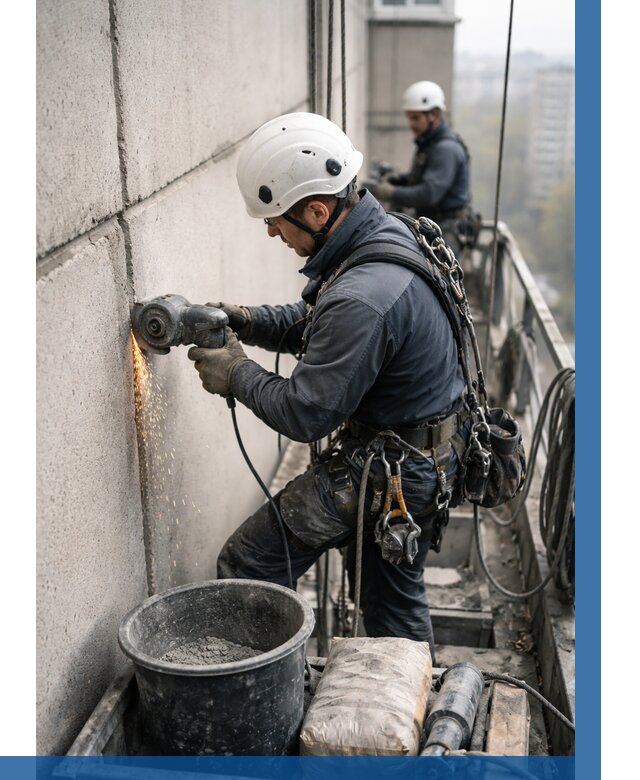 Штробление межпанельных швов в Сергиеве Посаде от 1228 р. | ВЫСОТНИК-Сгп