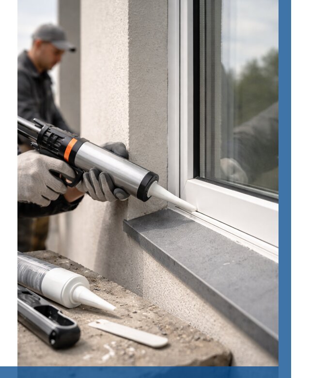 Герметизация монтажных швов окон в Сергиеве Посаде от 665 р. | ВЫСОТНИК-Сгп