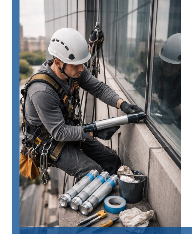 Герметизация стыков витража в Сергиеве Посаде для герметичных фасадов