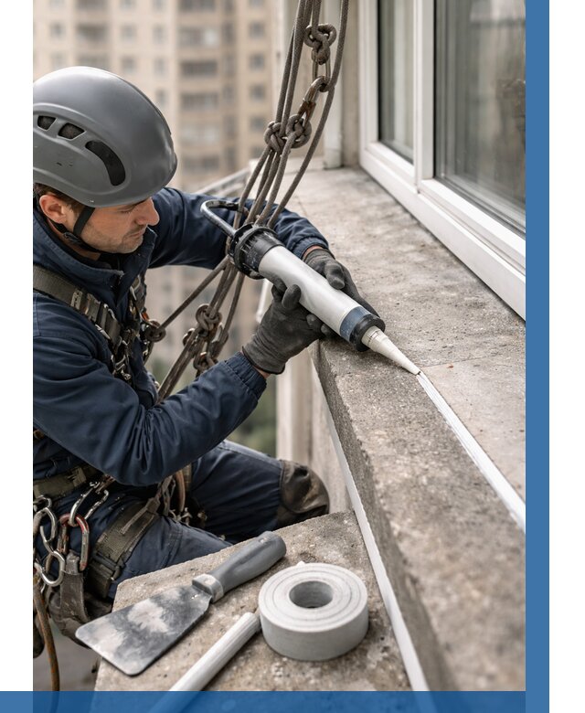 Герметизация балконного козырька в Сергиеве Посаде от 4605 р. | ВЫСОТНИК-Сгп