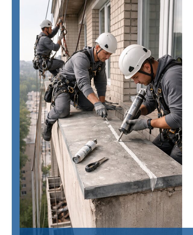 Герметизация балконного козырька в Сергиеве Посаде профессионально