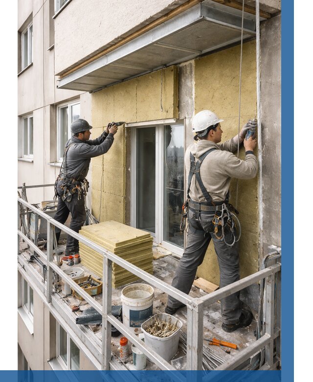 Утепление балкона снаружи в Сергиеве Посаде от 1637 р. под ключ ВЫСОТНИК-Сгп