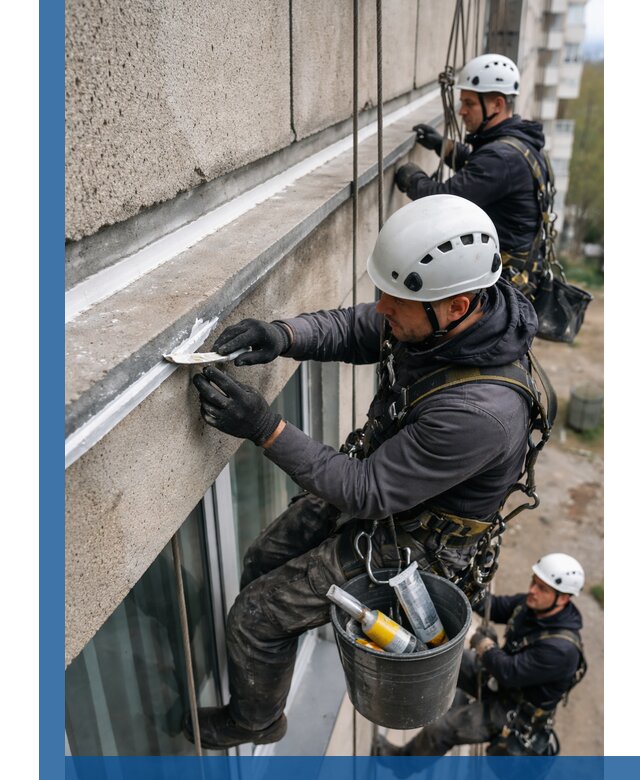 Герметизация примыкания балкона в Сергиеве Посаде под ключ с гарантией