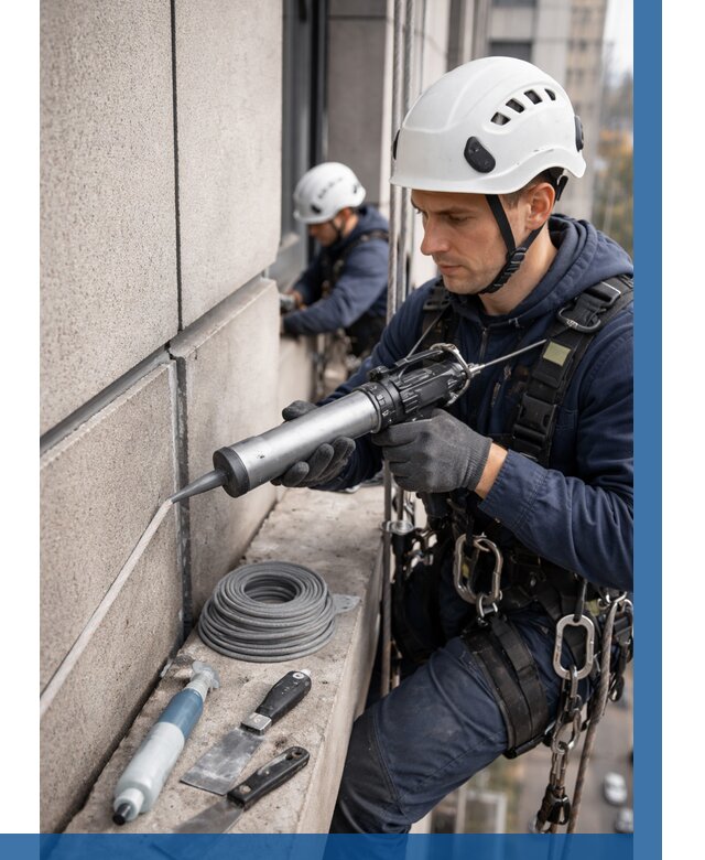 Герметизация деформационных швов фасада в Сергиеве Посаде от 716 | ВЫСОТНИК-Сгп