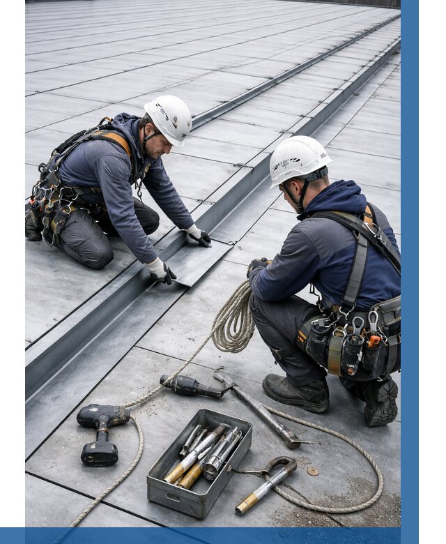 Ремонт фальцевой кровли в Сергиеве Посаде от 716 р. | ВЫСОТНИК-Сгп