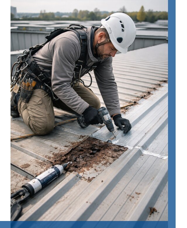 Ремонт профнастила на кровле в Сергиеве Посаде от 716 р. | ВЫСОТНИК-Сгп