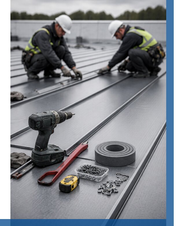 Монтаж фальцевой кровли в Сергиеве Посаде от 1842 р. | ВЫСОТНИК-Сгп