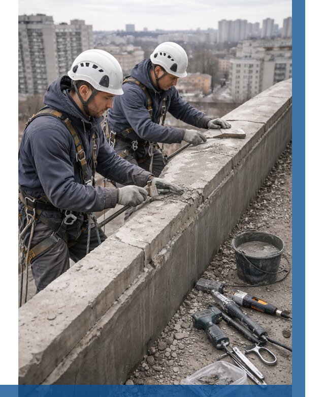 Ремонт парапета на кровле в Сергиеве Посаде от 1535 р. | ВЫСОТНИК-Сгп