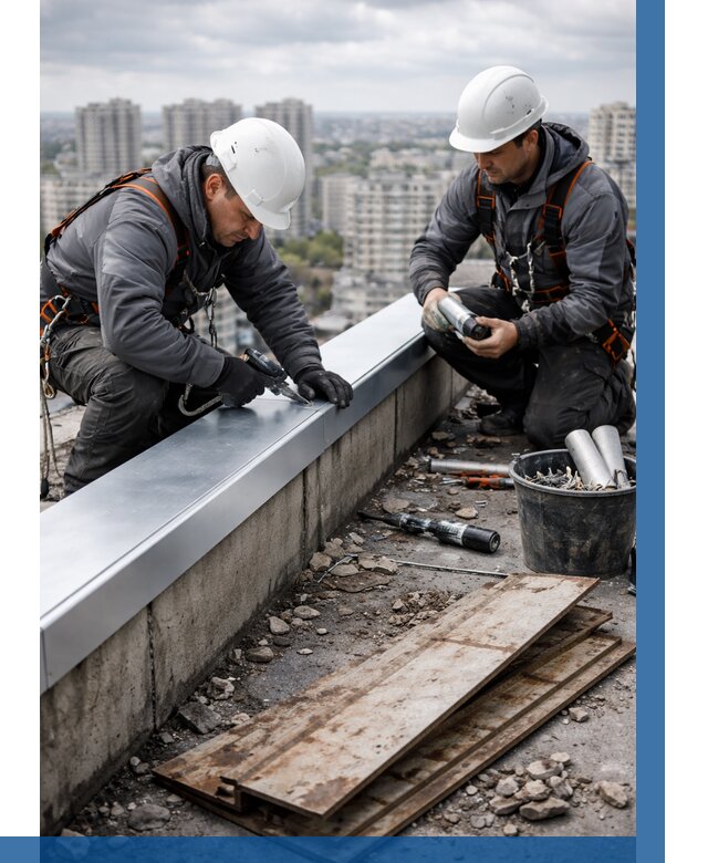 Замена парапетных крышек под ключ в Сергиеве Посаде от 1228 р. | ВЫСОТНИК-Сгп