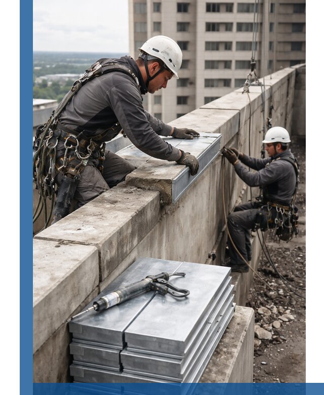 Замена парапетных крышек и установка новых в Сергиеве Посаде