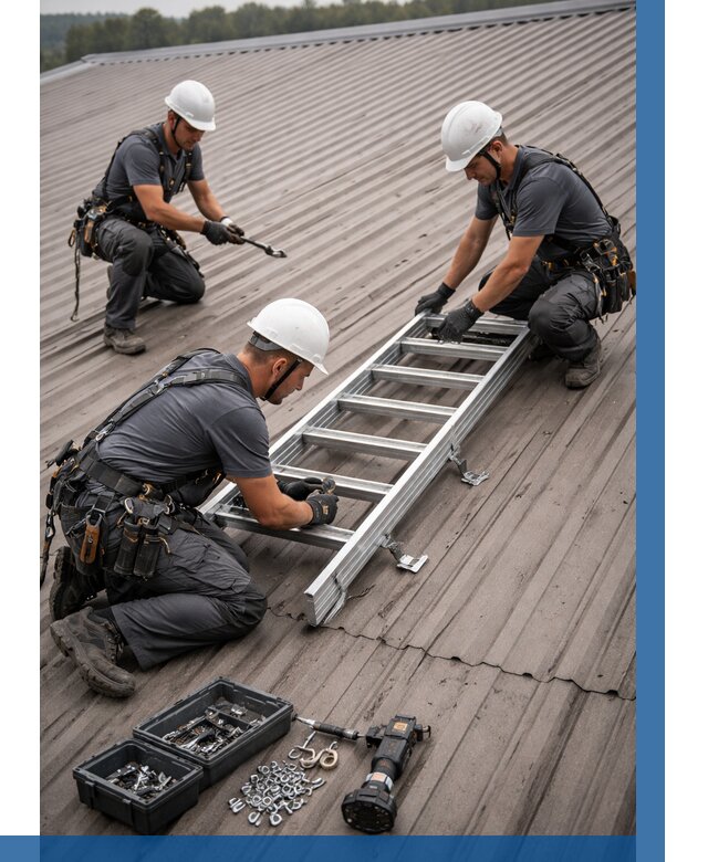 Монтаж кровельной лестницы в Сергиеве Посаде от 4605 р. | ВЫСОТНИК-Сгп