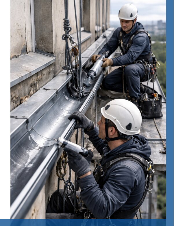 Ремонт водосточных желобов в Сергиеве Посаде от 6652 р. | ВЫСОТНИК-Сгп