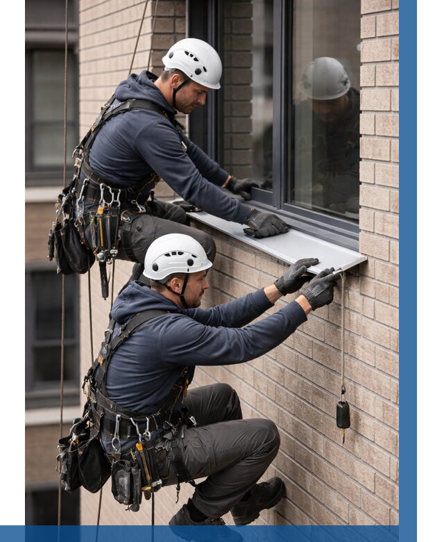 Монтаж оконных отливов под ключ в Сергиеве Посаде от 3582 р. | ВЫСОТНИК-Сгп