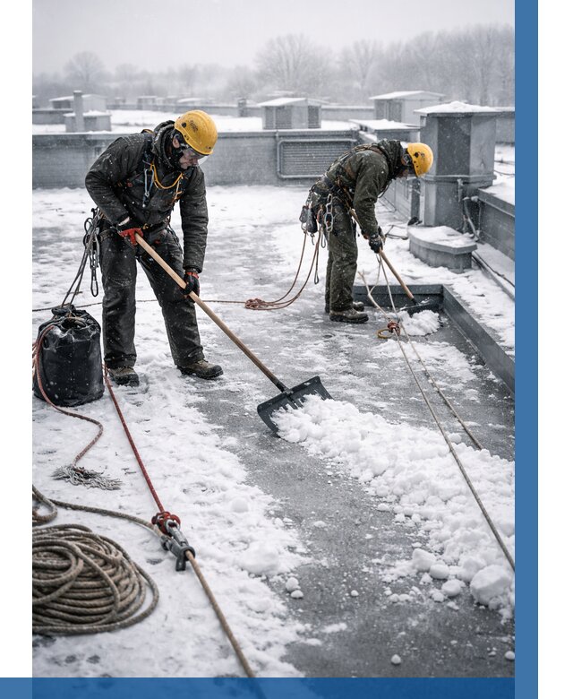 Очистка крыши от снега в Сергиеве Посаде от 7676 р. | ВЫСОТНИК-Сгп