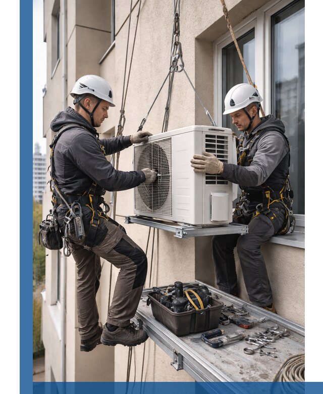 Перенос внешнего блока кондиционера в Сергиеве Посаде с монтажом и крепежом