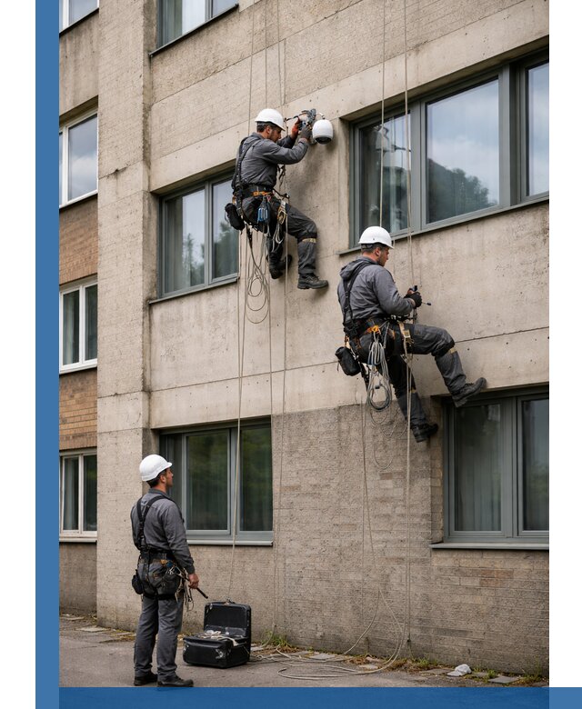 Монтаж фасадных камер видеонаблюдения в Сергиеве Посаде под ключ