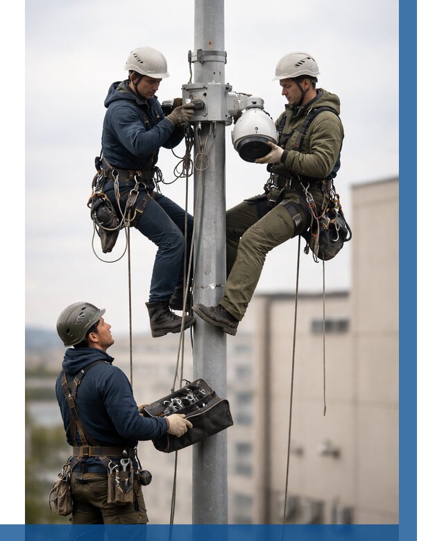 Установка видеокамер на мачте в Сергиеве Посаде от 8699 р. | ВЫСОТНИК-Сгп