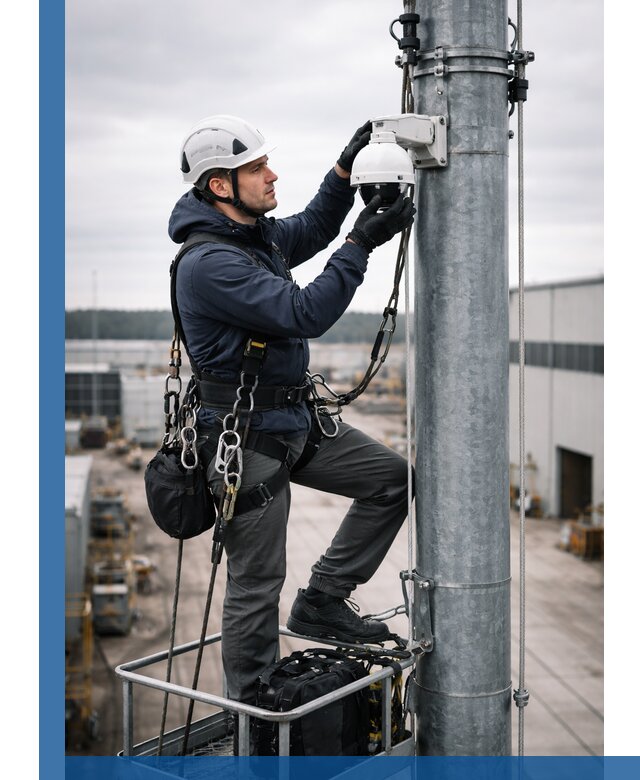 Профессиональная установка видеокамер на мачте в Сергиеве Посаде