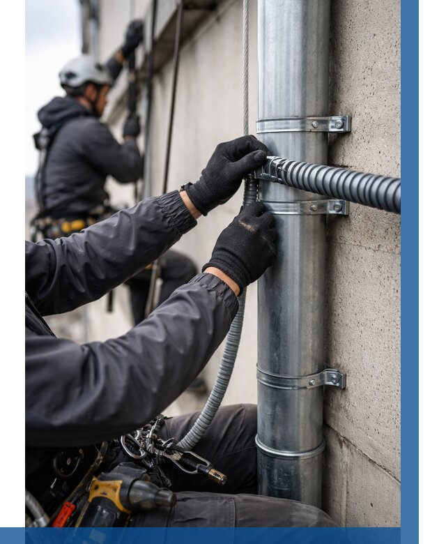 Монтаж гофры для кабеля в Сергиеве Посаде от 307 р. | ВЫСОТНИК-Сгп