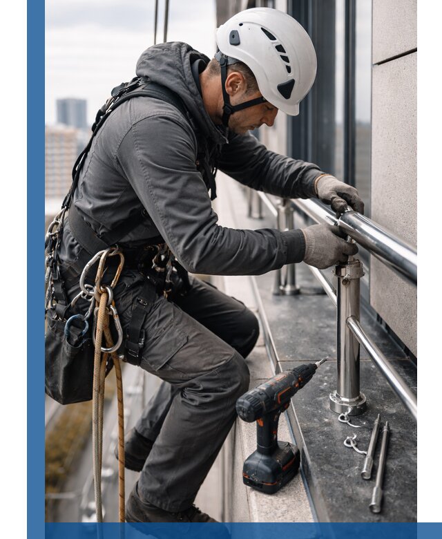 Монтаж ограждений на высоте в Сергиеве Посаде для зданий и конструкций