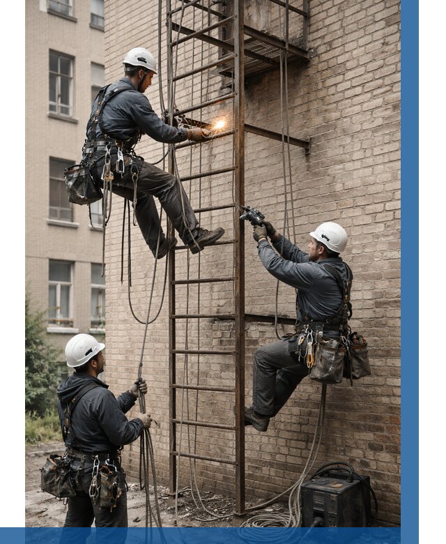 Ремонт пожарной лестницы в Сергиеве Посаде от 7676 р. | ВЫСОТНИК-Сгп