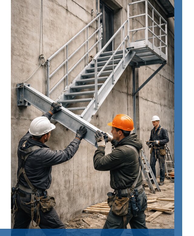 Монтаж металлических лестниц в Сергиеве Посаде от 15351 р. | ВЫСОТНИК-Сгп