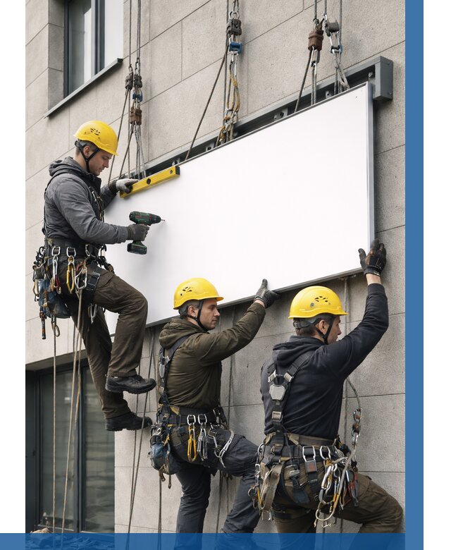 Монтаж рекламной вывески в Сергиеве Посаде от 8187 р. | ВЫСОТНИК-Сгп