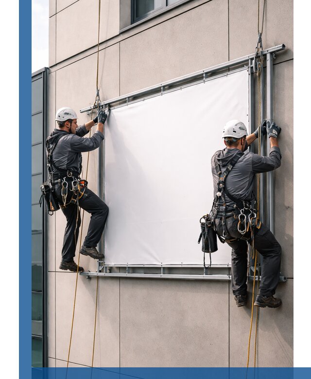 Монтаж наружной рекламной вывески в Сергиеве Посаде под ключ