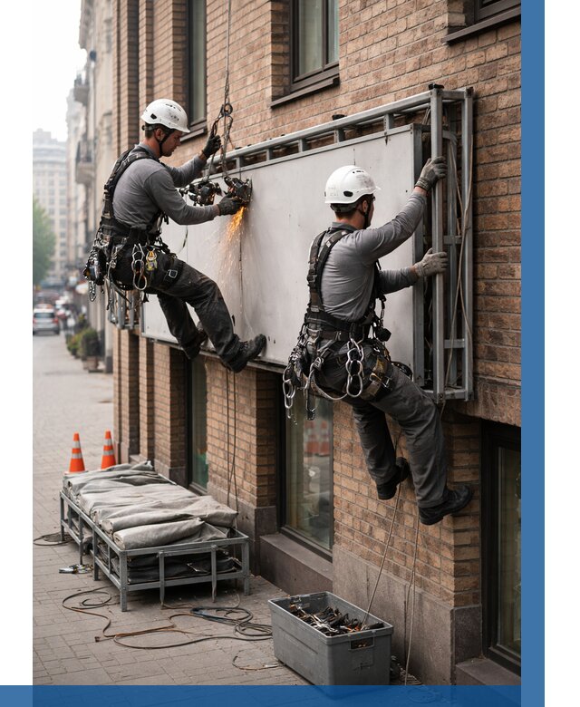 Демонтаж рекламной вывески в Сергиеве Посаде от 6652 р. | ВЫСОТНИК-Сгп