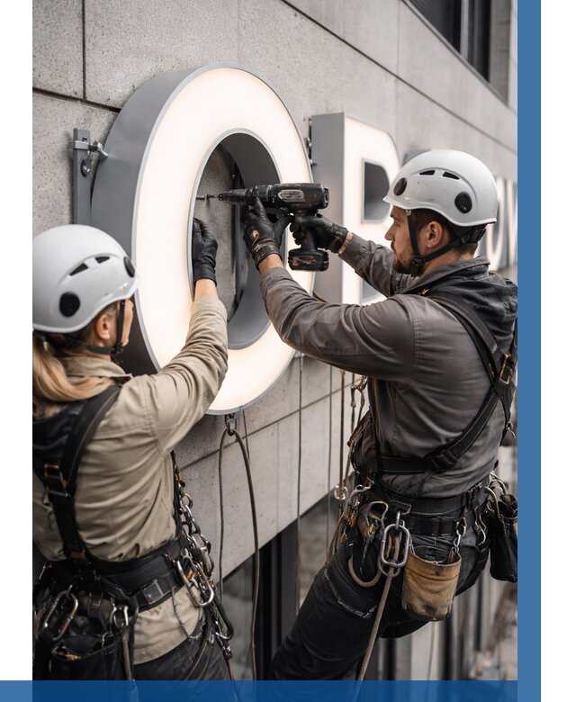 Монтаж световых букв в Сергиеве Посаде от 3070 р. под ключ ВЫСОТНИК-Сгп