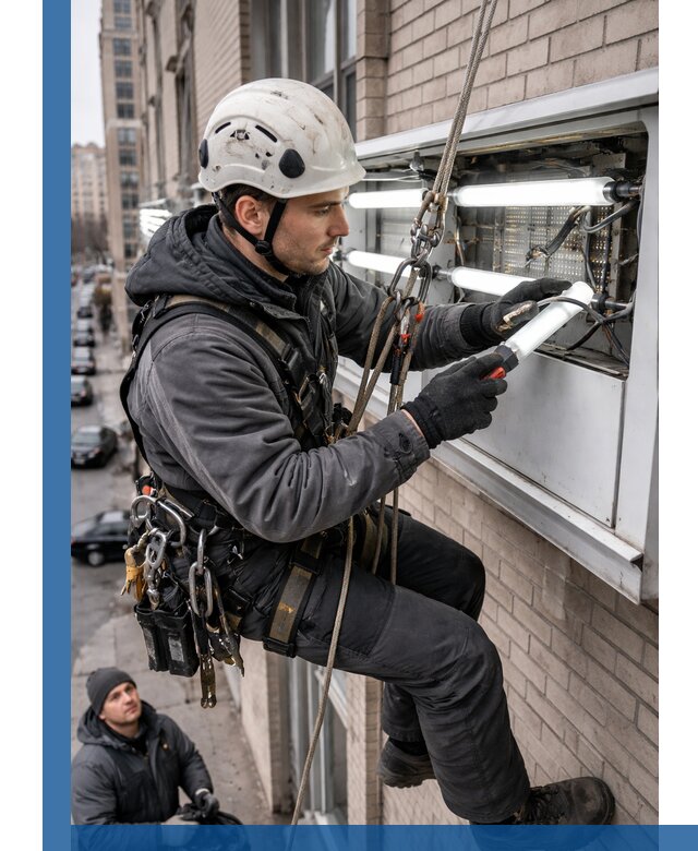Профессиональная замена ламп в наружной вывеске в Сергиеве Посаде