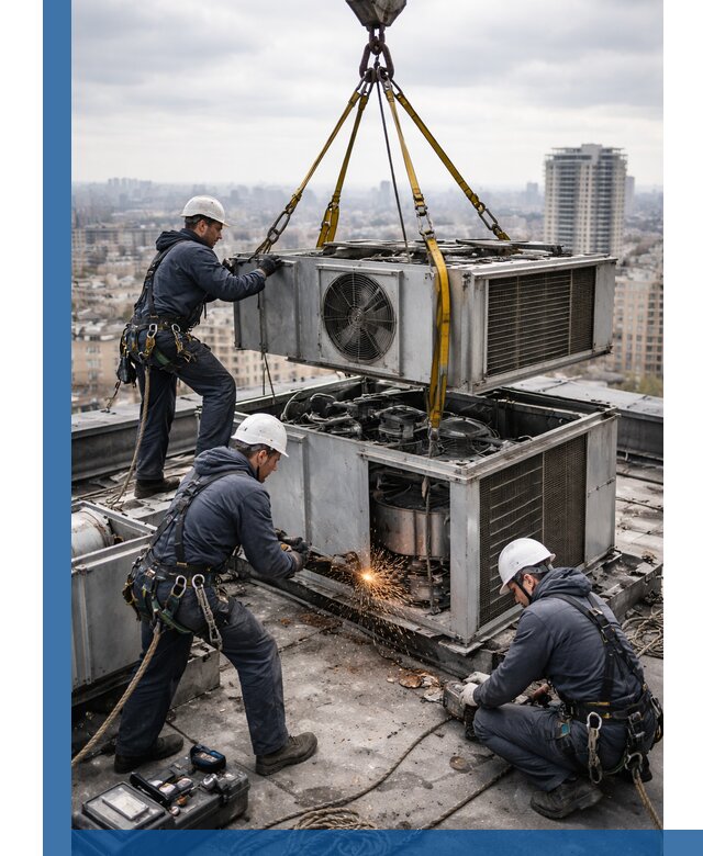 Демонтаж крышной установки в Сергиеве Посаде любой сложности