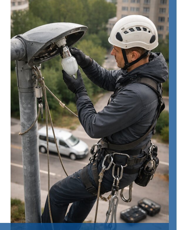 Замена ламп на высоте в Сергиеве Посаде от 2559 р. | ВЫСОТНИК-Сгп